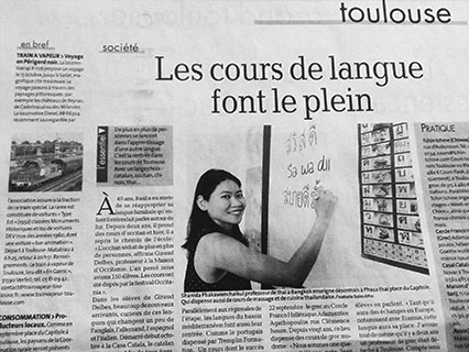 Les cours de langue font le plein (article de La Dépêche Toulouse)