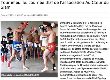 Journée thaïe (article de La Dépêche Haute-Garonne)